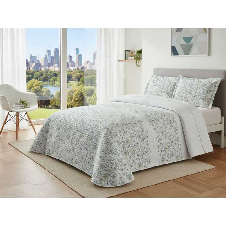 Bouti Sorbona verde | Colcha bouti de entretiempo y verano