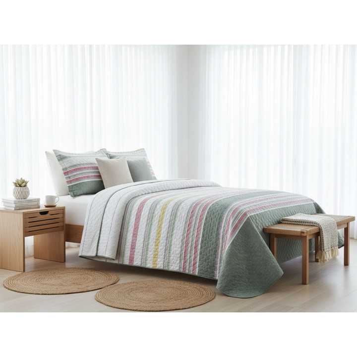 Bouti Elery verde | Colcha bouti de entretiempo y verano