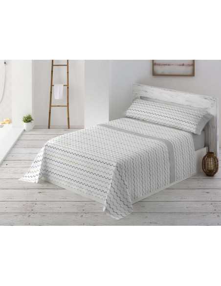 Jogo de lençóis MB Elvira cinza | Lençóis fácil de engomar