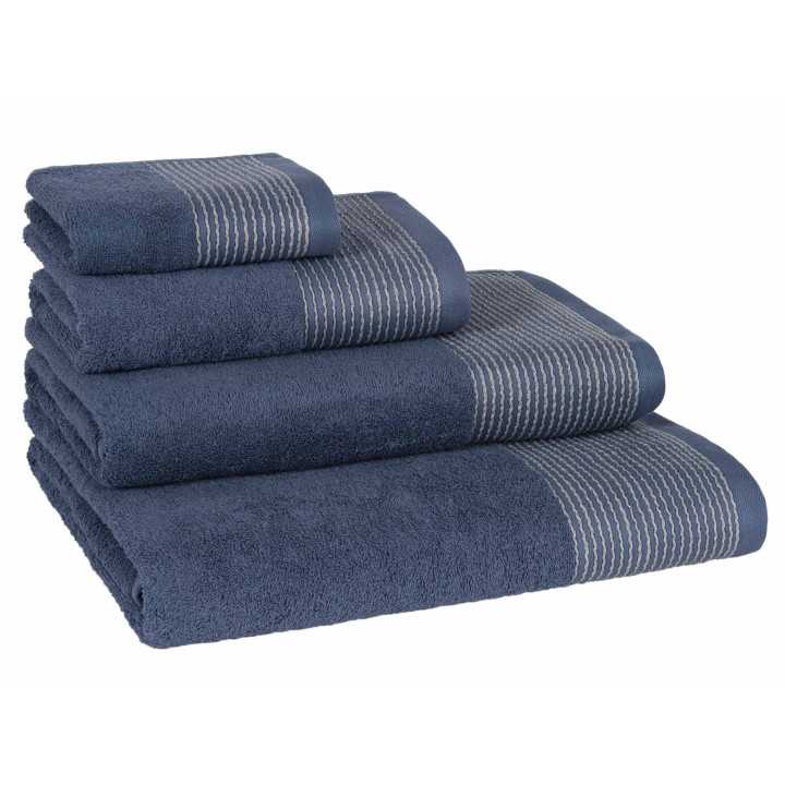 Toalla Rizo algodón Noa azul | Toalla algodón 100% Barata