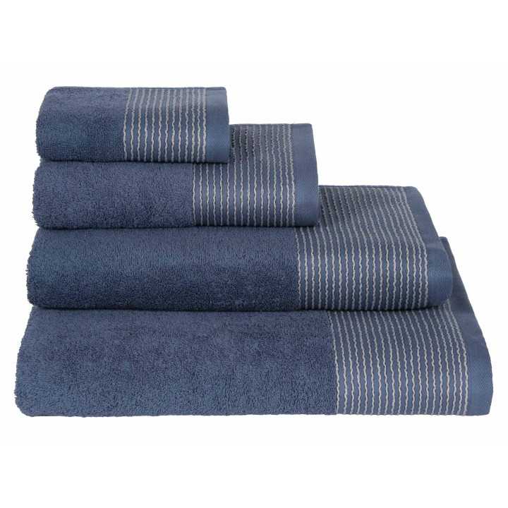 Toalla Rizo algodón Noa azul | Toalla algodón 100% Barata