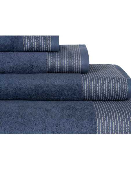 Toalha felpo algodão Noa azul | Toalha 100% algodão económica