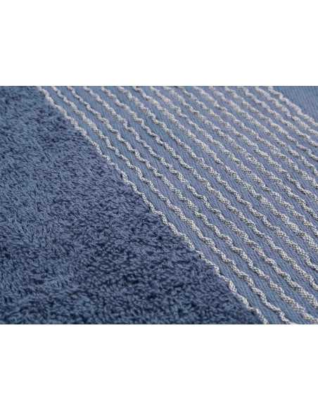 Toalla Rizo algodón Noa azul | Toalla algodón 100% Barata