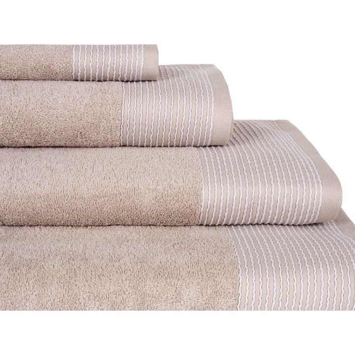 Toalla Rizo algodón Noa beige | Toalla algodón 100% Barata