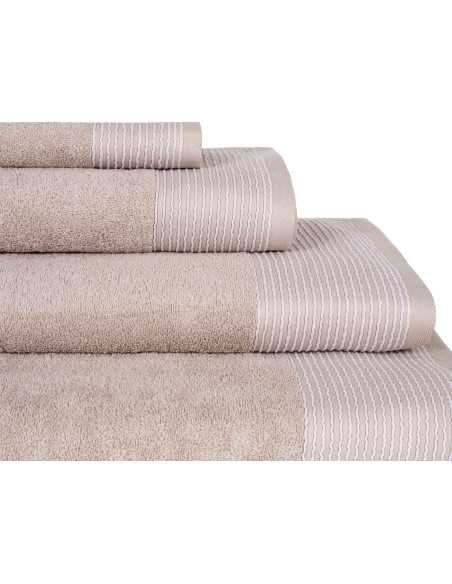 Toalla Rizo algodón Noa beige | Toalla algodón 100% Barata