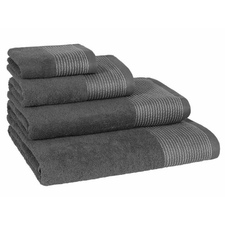 Toalla Rizo algodón Noa gris | Toalla algodón 100% Barata