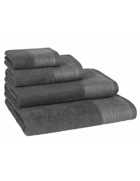 Toalha felpo algodão Noa cinza | Toalha 100% algodão económica