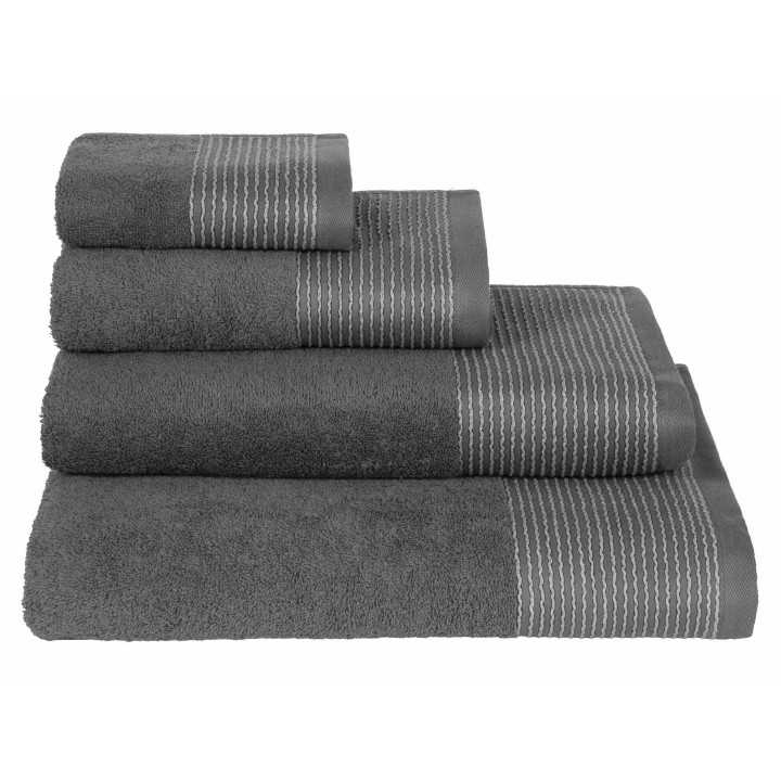 Toalha felpo algodão Noa cinza | Toalha 100% algodão económica