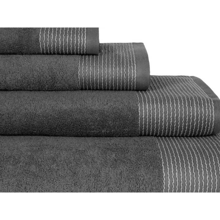 Toalla Rizo algodón Noa gris | Toalla algodón 100% Barata