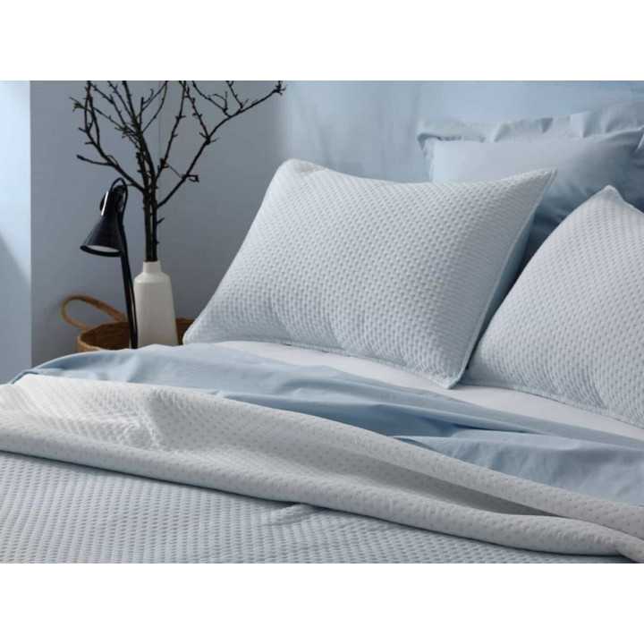 Colcha reversible Menorca azul | Colcha de Burrito Blanco