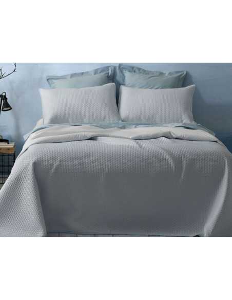 Colcha reversible Menorca azul | Colcha de Burrito Blanco