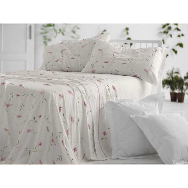 Juego de sábanas Burrito Blanco Linfa rosa | Juego cama 3 piezas