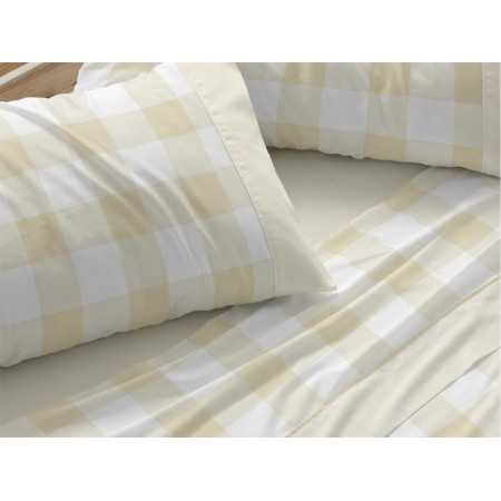 Juego de sábanas Burrito Blanco Nadir mostaza | Juego cama 3 piezas 2