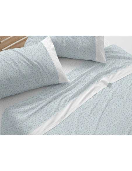 Juego de sábanas Burrito Blanco Prisma azul | Juego cama 3 piezas