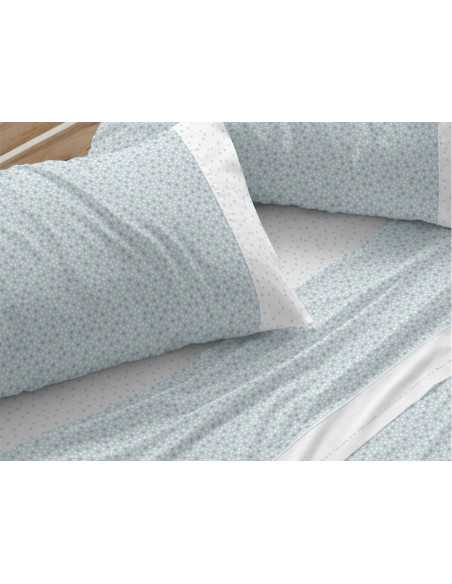 Juego de sábanas Burrito Blanco Prisma azul | Juego cama 3 piezas