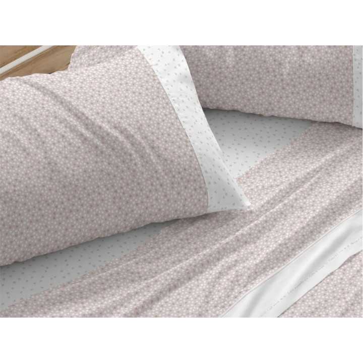 Juego de sábanas Burrito Blanco Prisma rosa | Juego cama 3 piezas