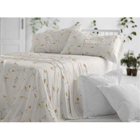 Juego de sábanas Burrito Blanco Linfa ocre | Juego cama 3 piezas