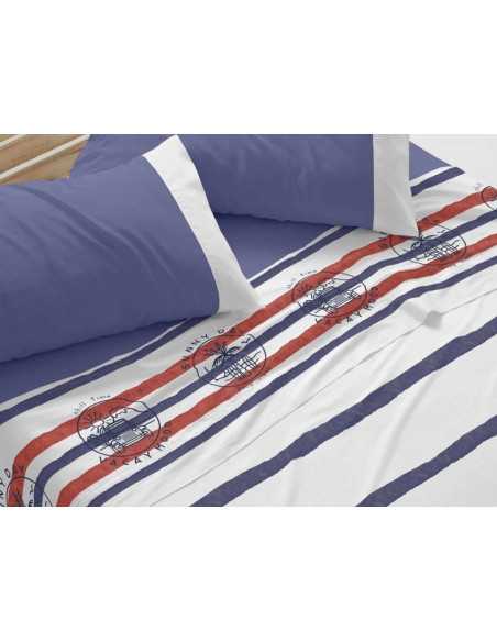 Juego de sábanas Burrito Blanco Vibes azul | Juego cama 3 piezas