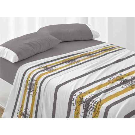 Juego de sábanas Burrito Blanco Vibes gris | Juego cama 3 piezas