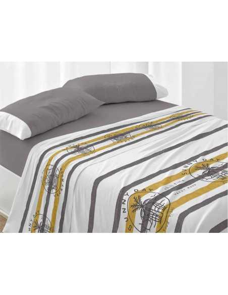 Juego de sábanas Burrito Blanco Vibes gris | Juego cama 3 piezas