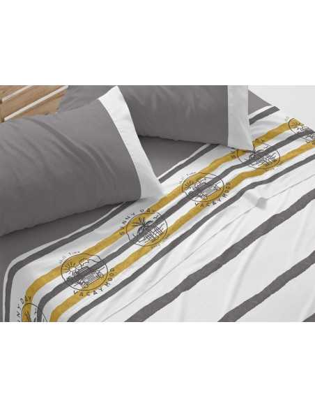 Juego de sábanas Burrito Blanco Vibes gris | Juego cama 3 piezas