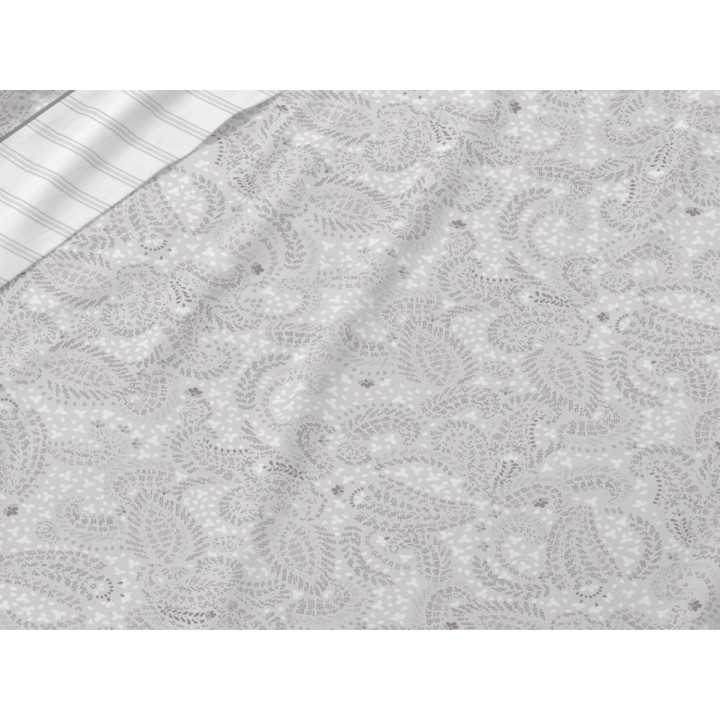 Juego de sábanas algodón Céfiro gris | Juego Burrito Blanco