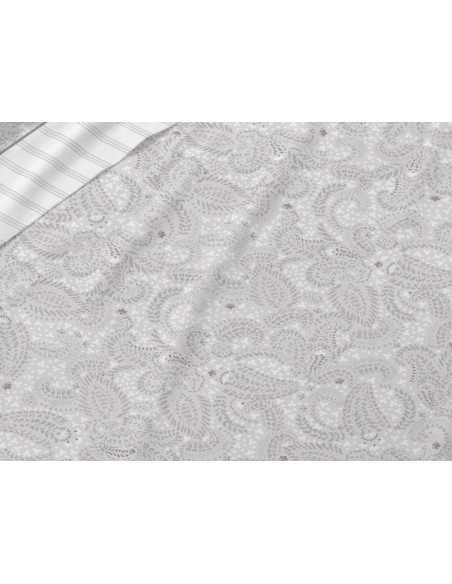 Juego de sábanas algodón Céfiro gris | Juego Burrito Blanco