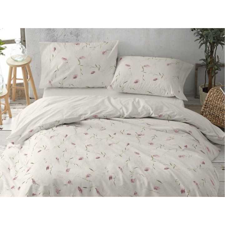 Funda nórdica Burrito Blanco Linfa rosa | Juego cama 3 piezas