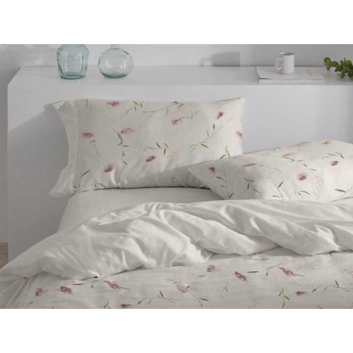 Funda nórdica Burrito Blanco Linfa rosa | Juego cama 3 piezas