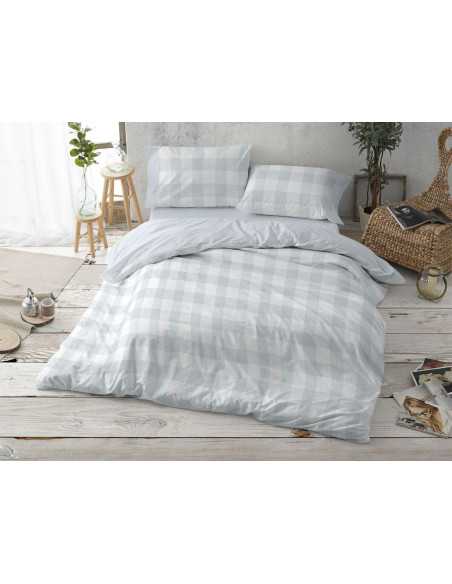 Funda nórdica Burrito Blanco Nadir azul | Juego 3 piezas