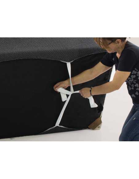 Funda de sofá chaiselongue gris claro muy elástica