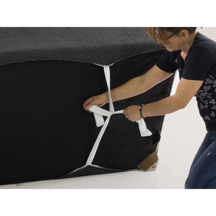 Capa de sofá chaise longue cinza escuro super elástica