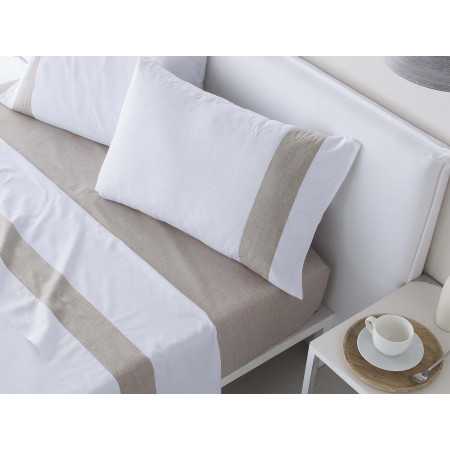 Juego de sábanas Essence beige 100% algodón | Antilo 2