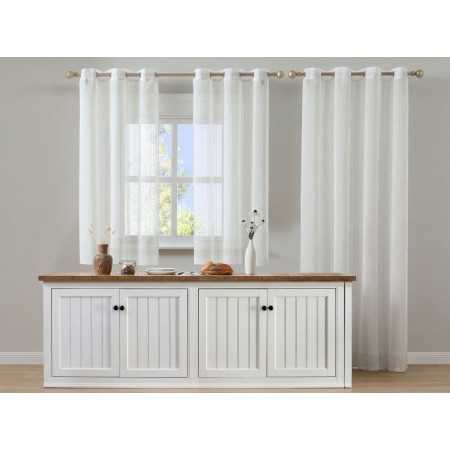 Visillo Confeccionado Rayas blanco | Cortinas para cocina