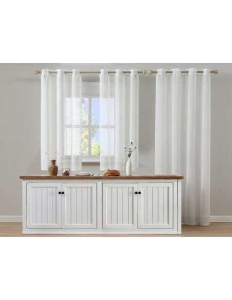 Visillo Confeccionado Rayas blanco | Cortinas para cocina