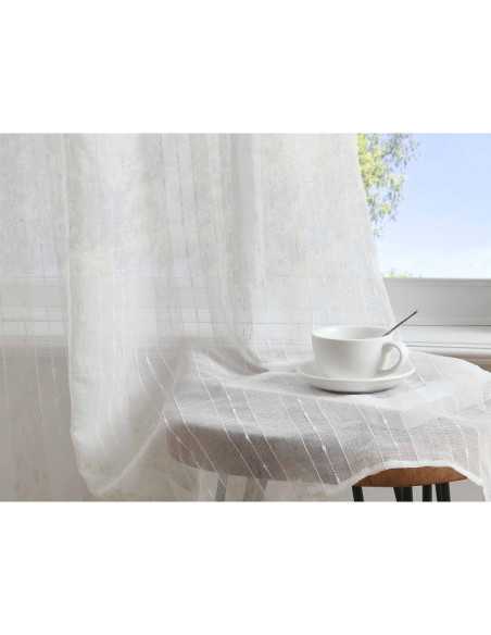 Visillo Confeccionado Rayas blanco | Cortinas para cocina