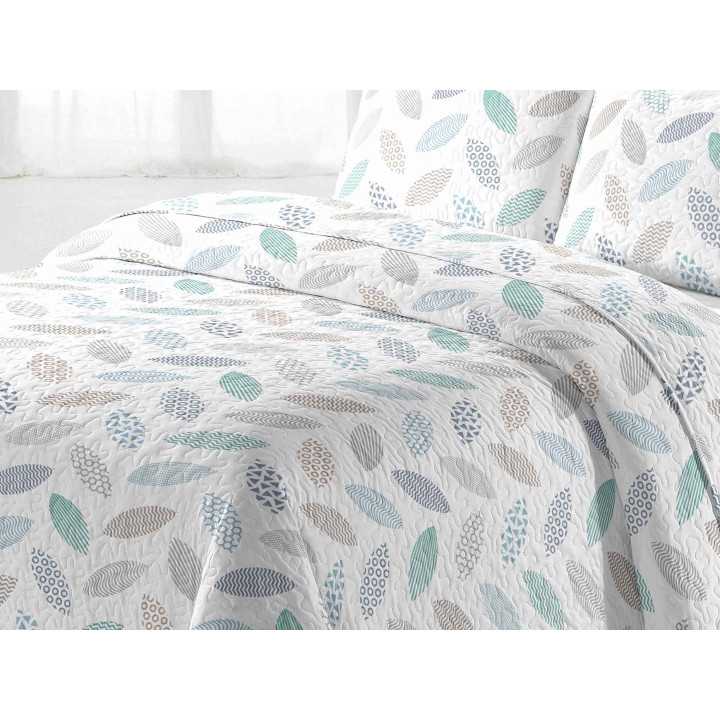 Colcha Bouti Zaruma | Diseño de Hojas y Relleno Ligero