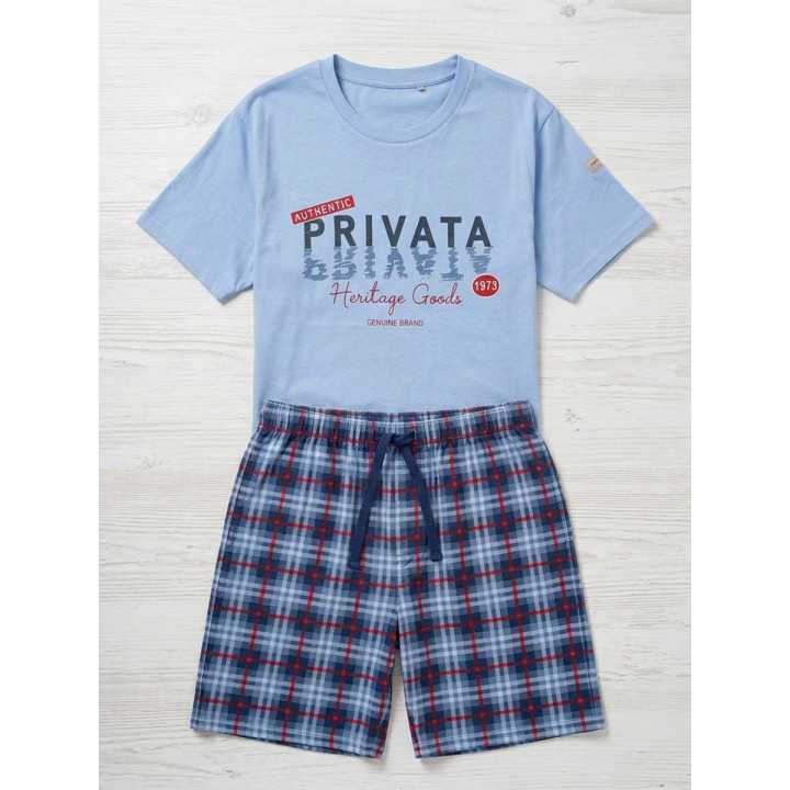 Pijama Privata Nico Azul-Claro | Homem