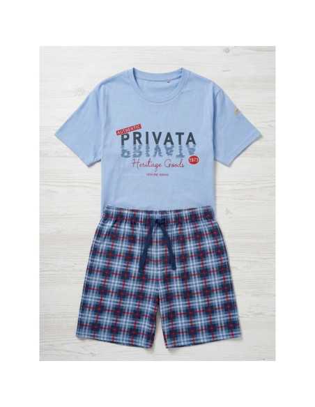 Pijama Privata Nico Azul-Claro | Homem