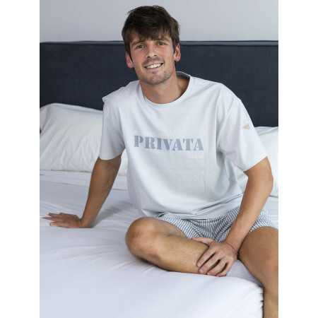 Pijama Privata Hugo Blanco Gris | Hombre