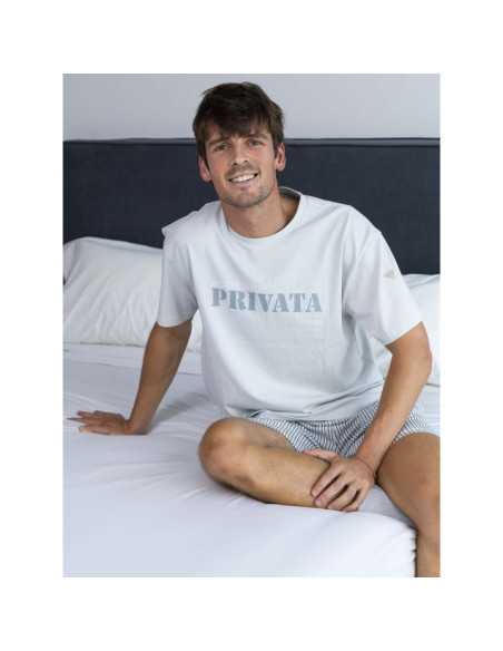 Pijama Privata Hugo Blanco Gris | Hombre