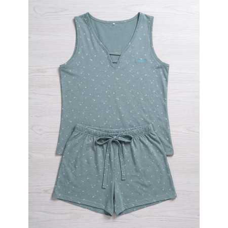 Pijama Privata Alba Mulher Verde-Água 2