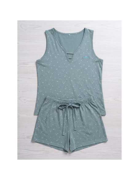 Pijama Privata Alba Mulher Verde-Água