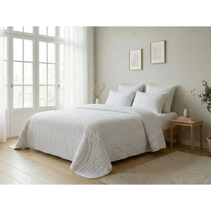 Colcha Bouti Bausen gris | Colcha reversible