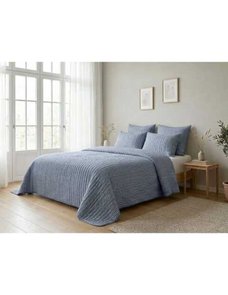 Colcha Bouti Bausen azul | Colcha reversible