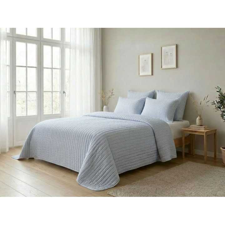 Colcha Bouti Bausen azul | Colcha reversible