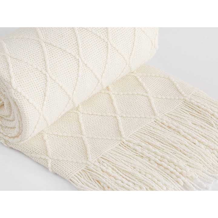 Pé de cama Diamond cru | Losangos e franjas