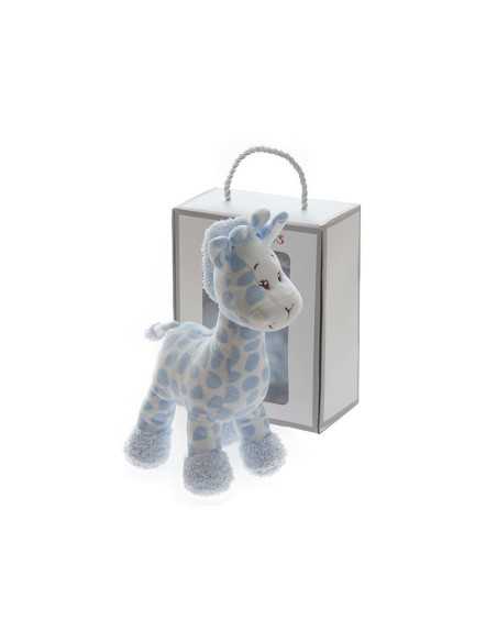 Boneca chocalho Girafa azul | Pelúcia de veludo