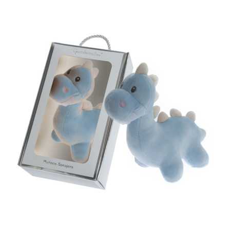 Muñeco Sonajero Dino azul | Peluche terciopelo