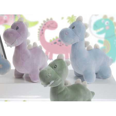 Muñeco Sonajero Dino azul | Peluche terciopelo 2